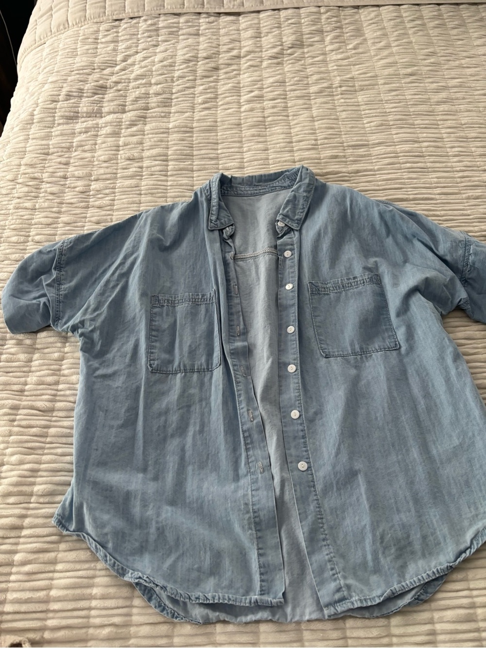Amazon Light Blue Denim Button-Up Shirt
